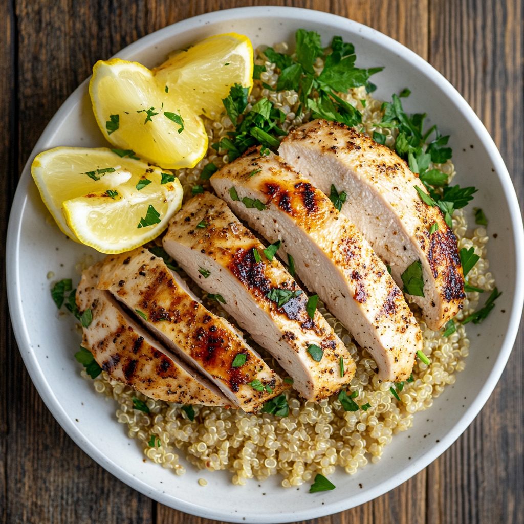 Grilled Lemon Herb Chicken with Quinoa 1 Low Cholesterol Dinner Ideas 2
