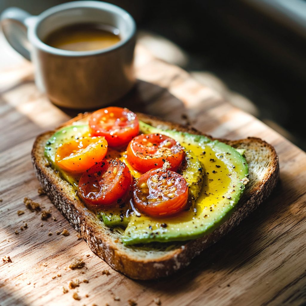 Avocado Toast with Tomato Olive Oil