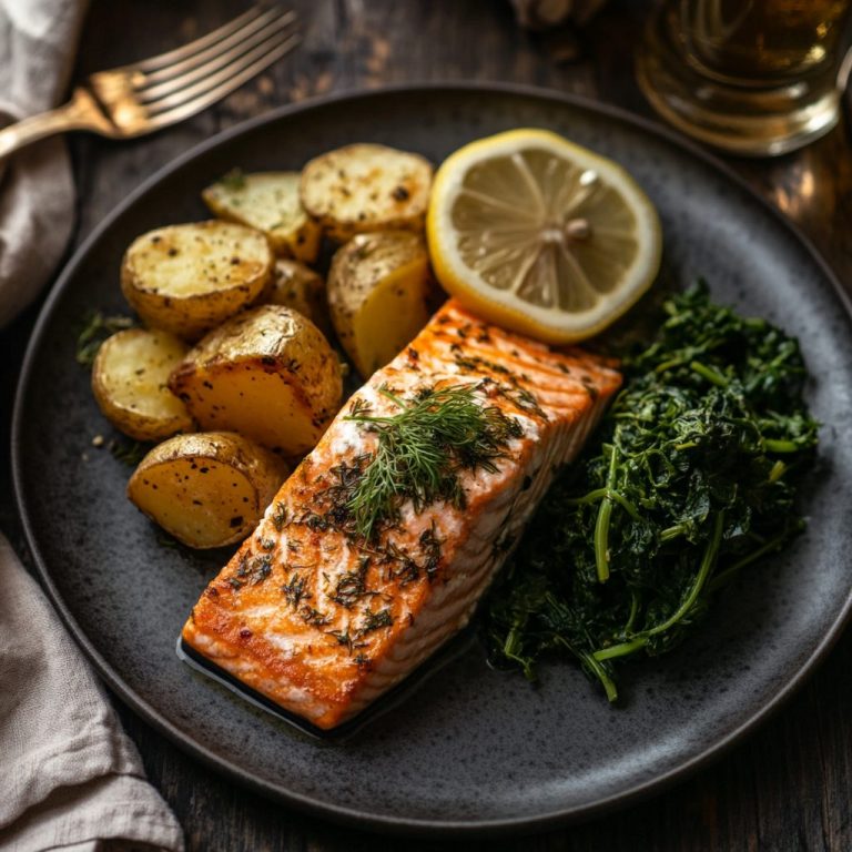 Baked Salmon with Dill & Garlic 2 Baked Salmon with Dill & Garlic