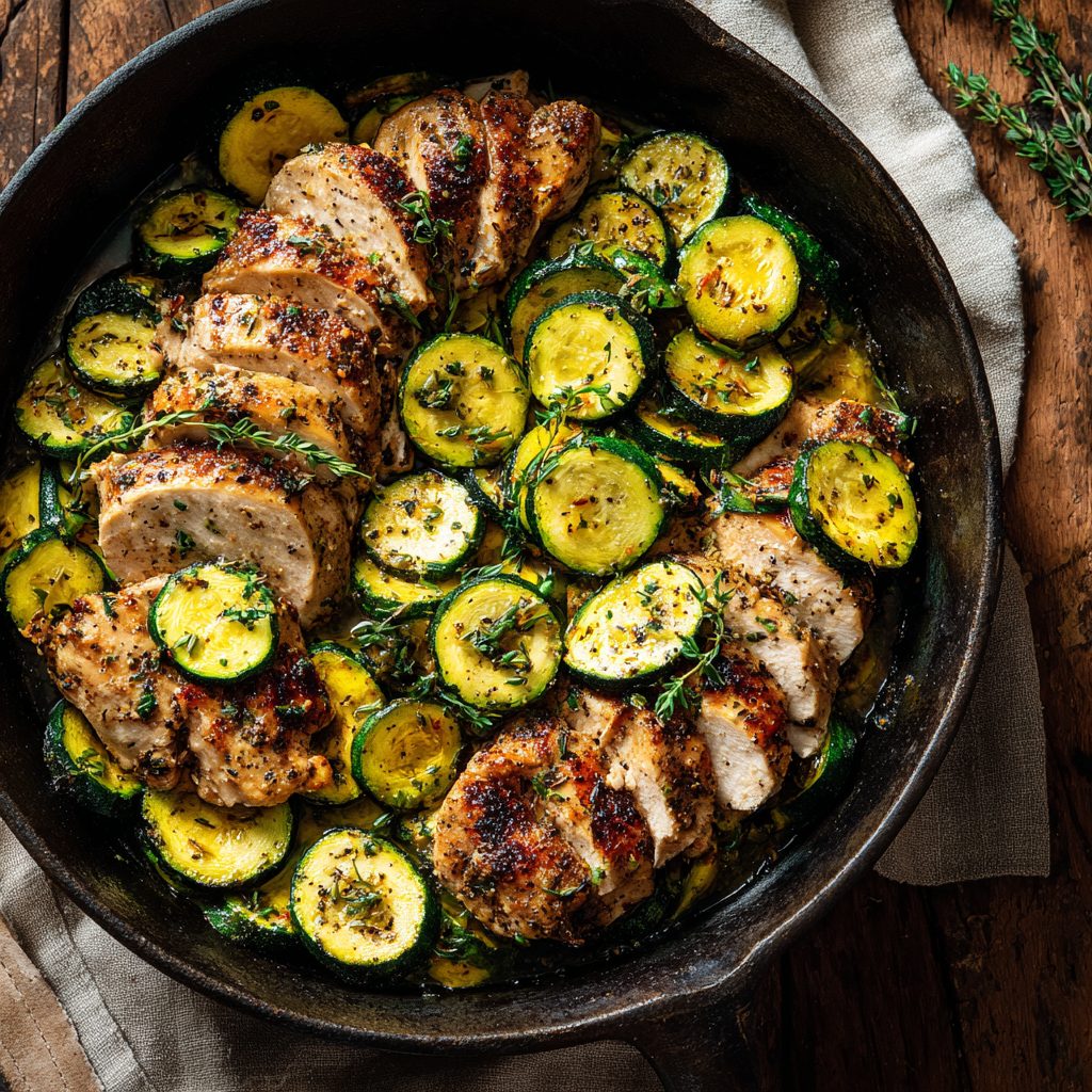 7-Day High-Protein Mediterranean Diet Plan to Burn Visceral Fat 13 Chicken & Zucchini Skillet with Herbs