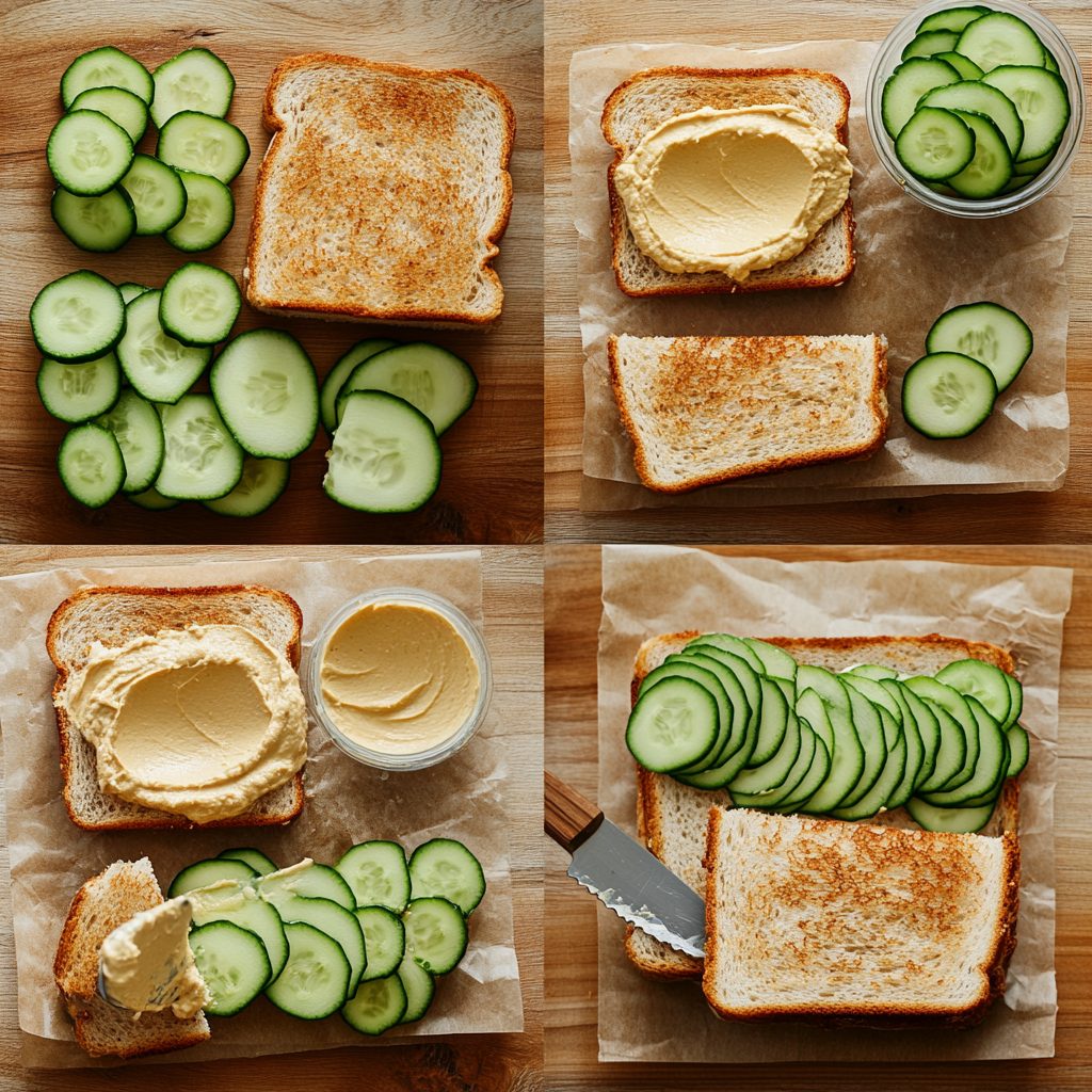 Cucumber & Hummus Sandwich 5 Cucumber Hummus Sandwich 4