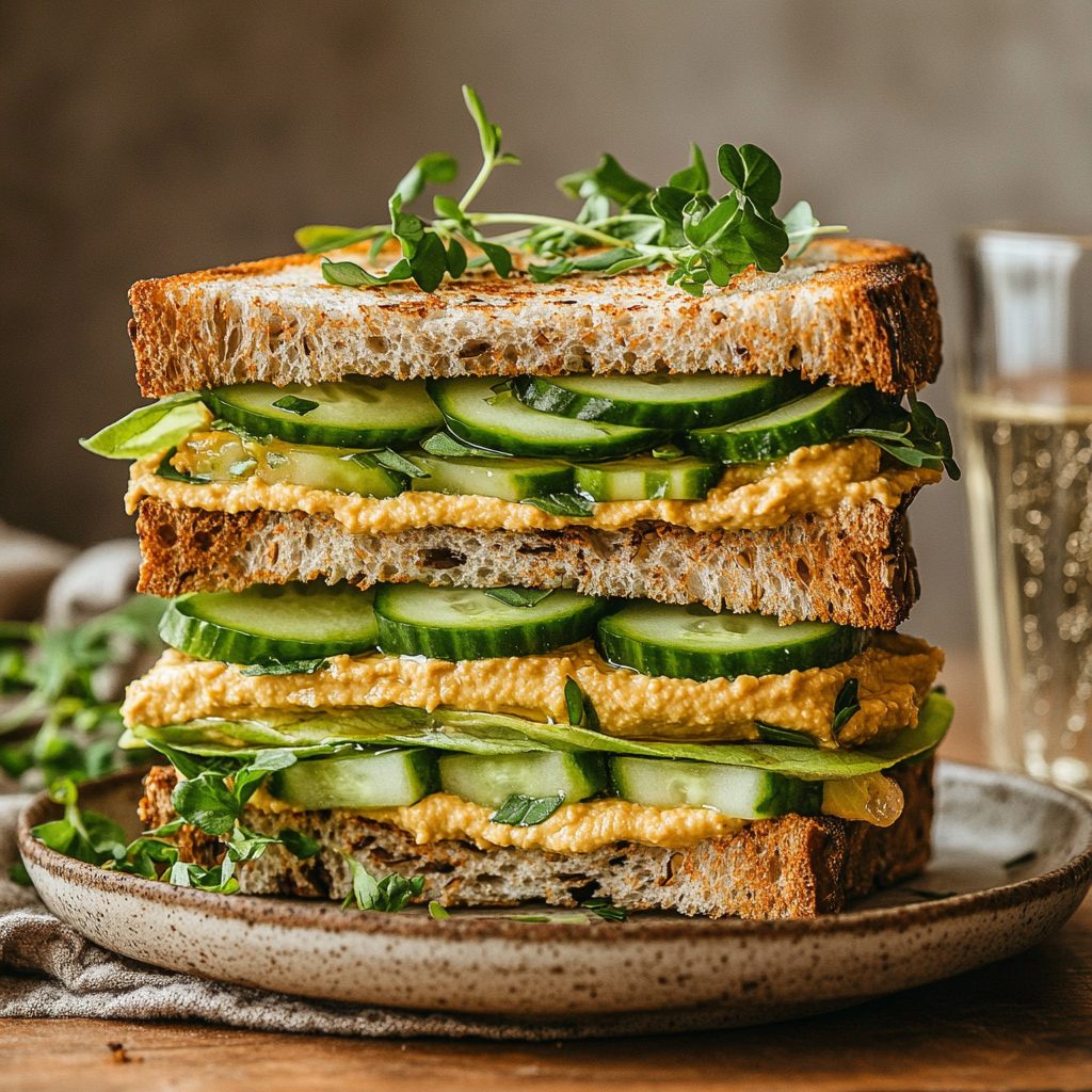 Cucumber Hummus Sandwich 6