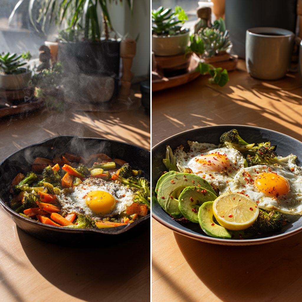 Eggs + Avocado + Sautéed Veggies 4 Eggs + Avocado + Sautéed Veggies