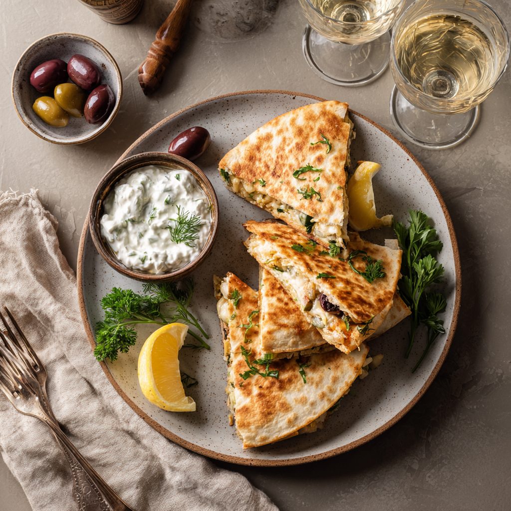 Greek Veggie Quesadilla 5 Greek Veggie Quesadilla