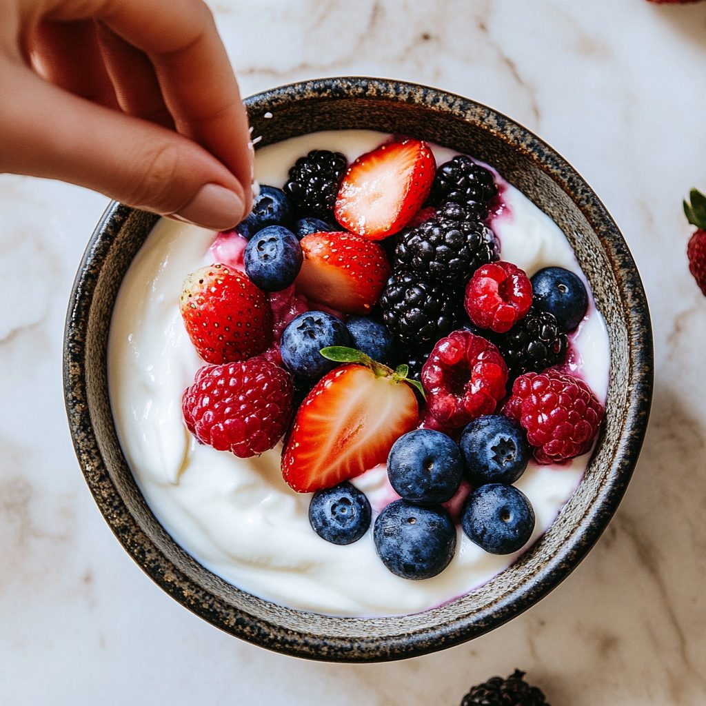 Greek Yogurt Bowl with Berries & Honey 4 Greek Yogurt Bowl with Berries Honey 3
