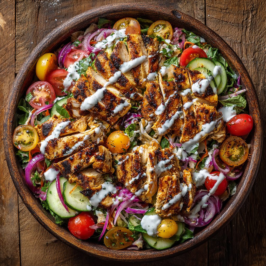 21 Mediterranean Salad Ideas for Weight Loss 9 Grilled Chicken Shawarma Salad