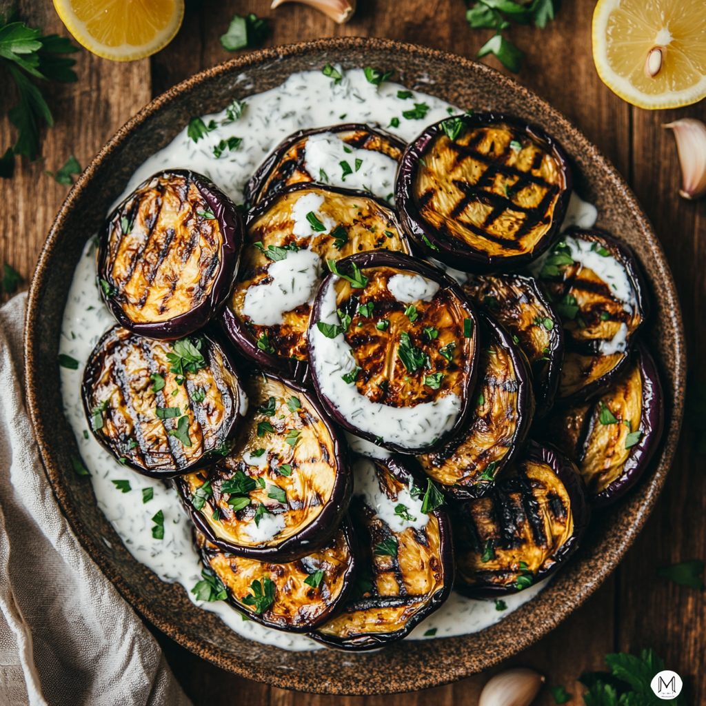 Grilled Eggplant with Yogurt Sauce