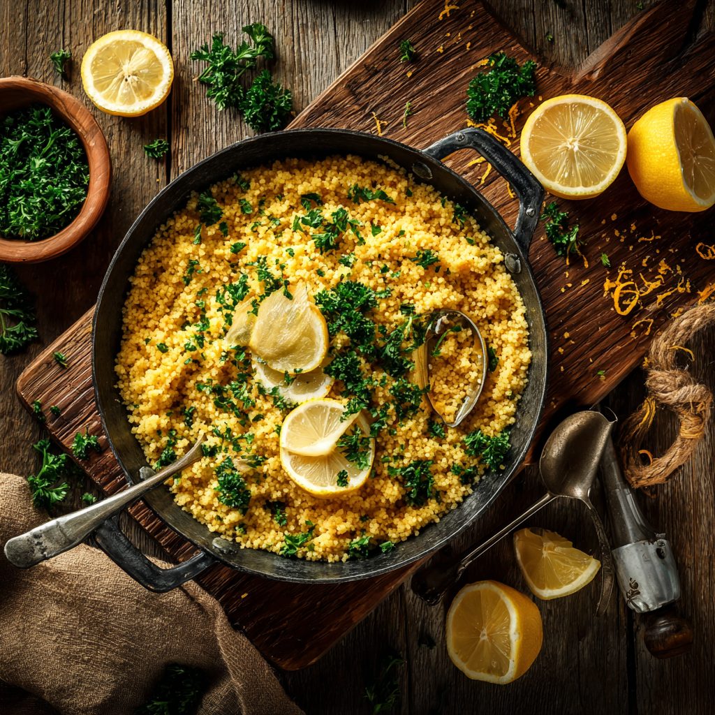 Grilled Turkey Kofta + Couscous & Cucumber Yogurt Sauce