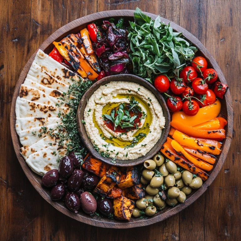 Grilled Veggie Platter with Hummus
