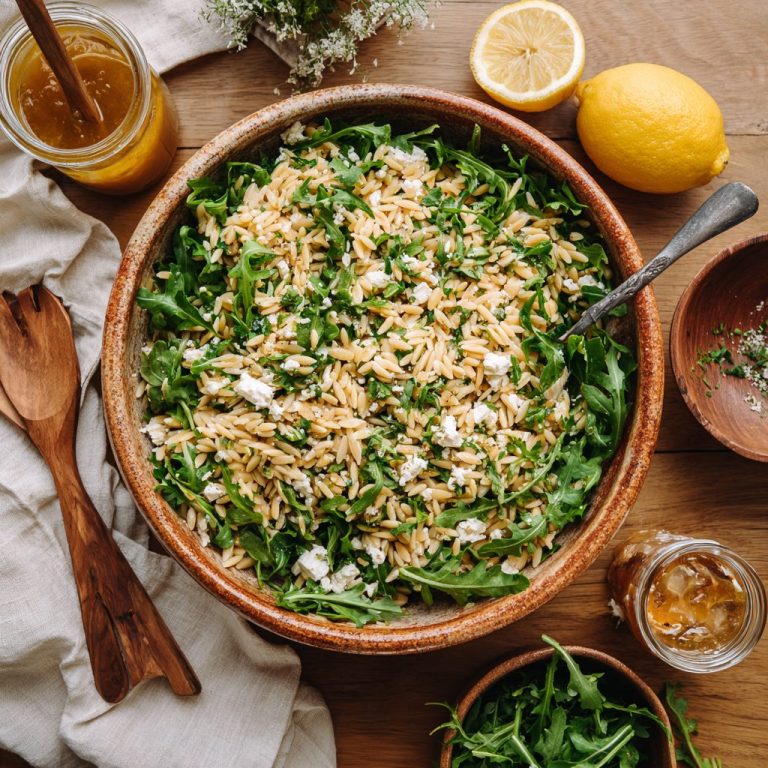 Lemony Orzo + Arugula Salad