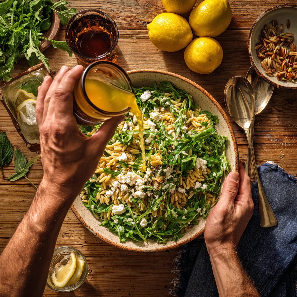 21 Mediterranean Salad Ideas for Weight Loss 5 Lemony Orzo Arugula Salad 8