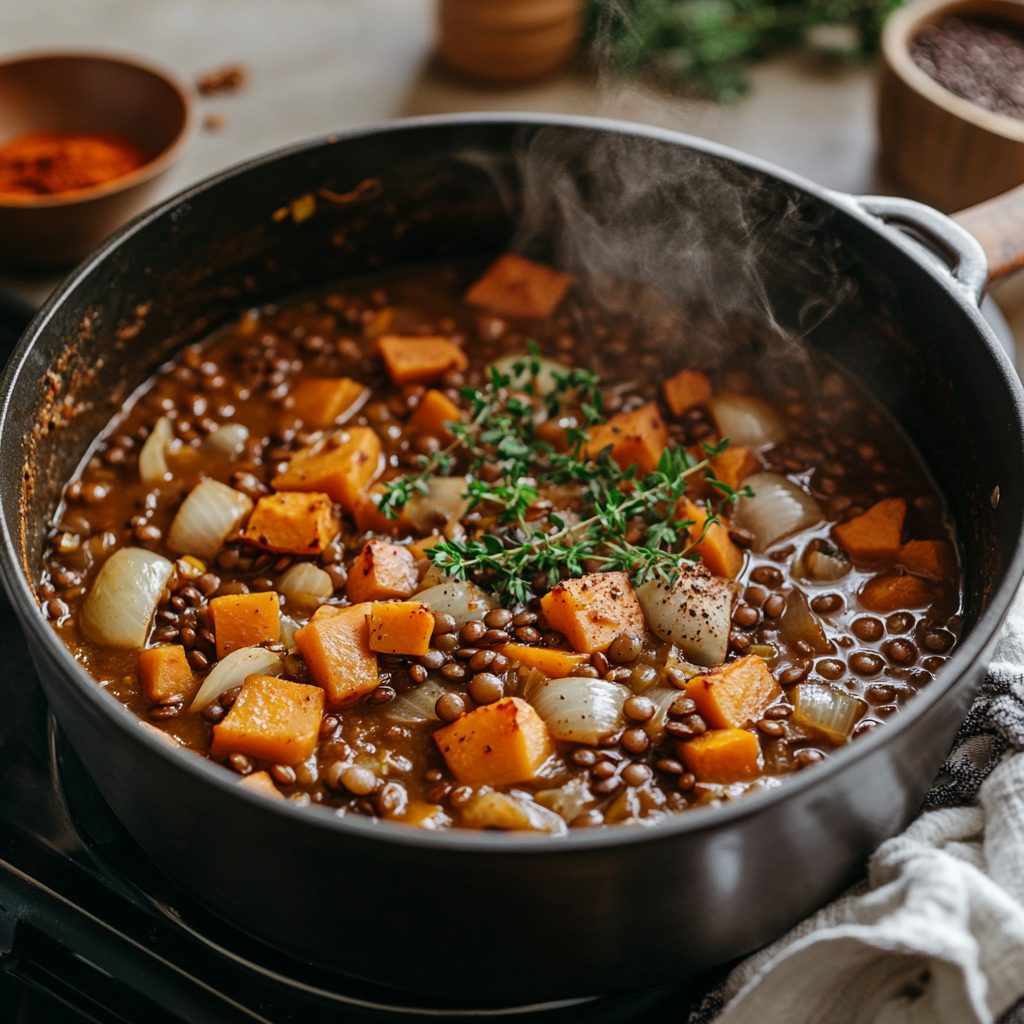 15 Low-Calorie Soups Under 300 Calories (Cozy & Filling) 7 Lentil Sweet Potato Stew 2