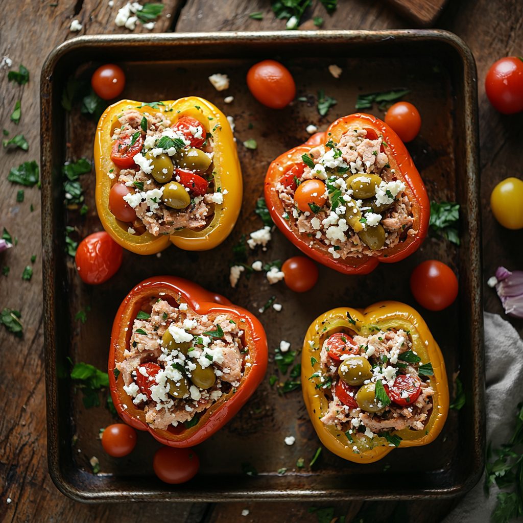Mediterranean Tuna Stuffed Peppers