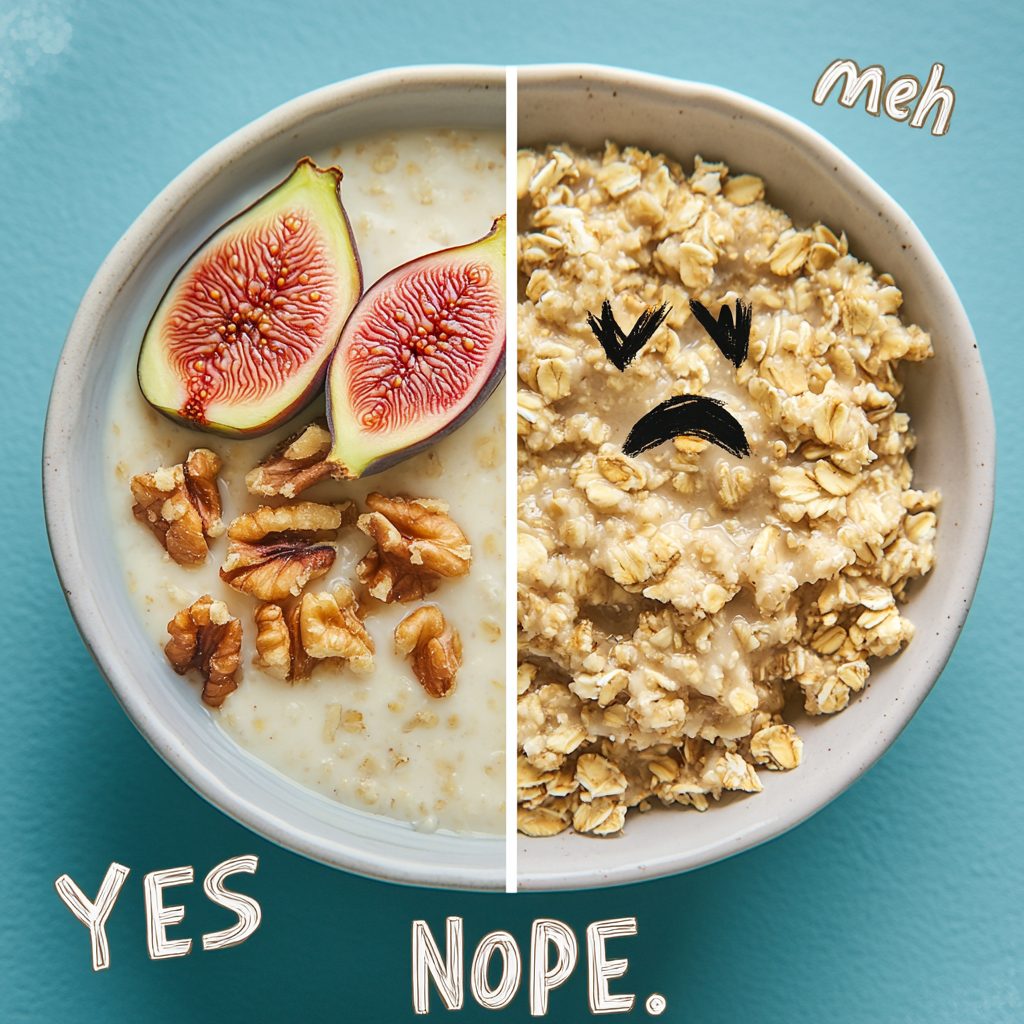 Oatmeal with Dried Figs, Walnuts & Cinnamon