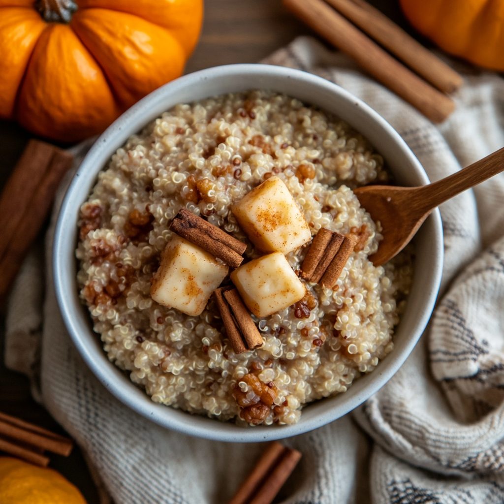 Quinoa Breakfast Bowl with Apples Walnuts 5