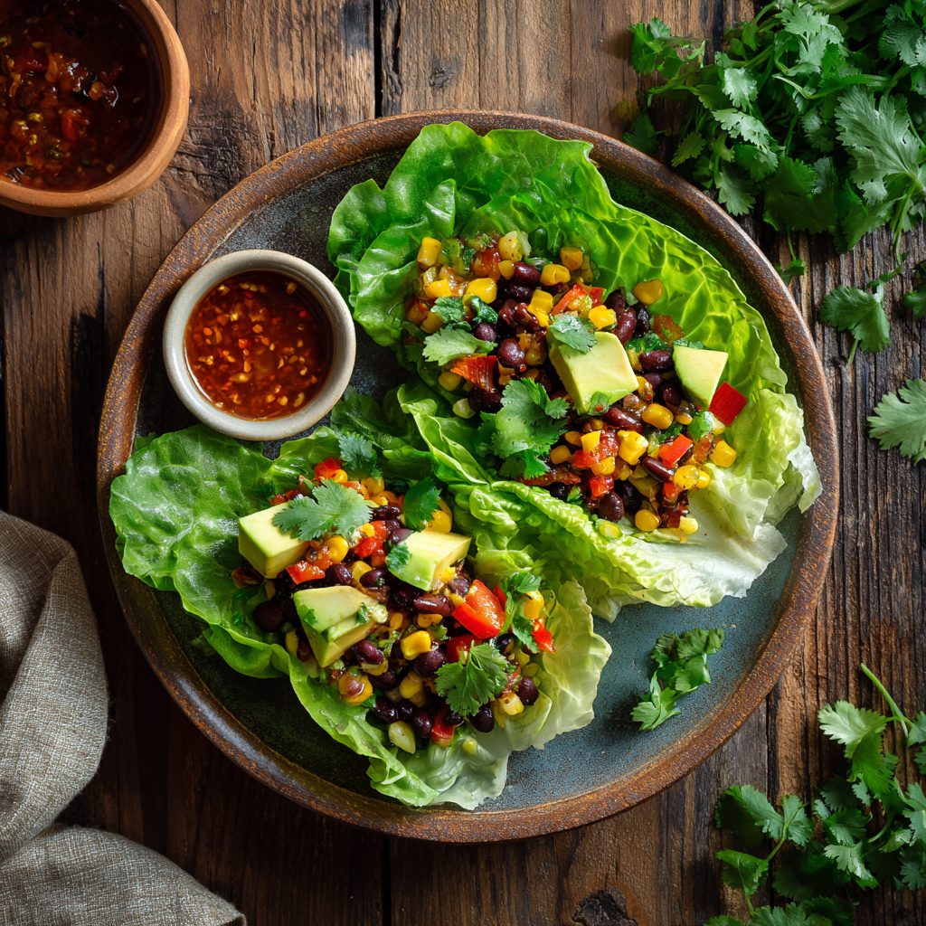 7-Day High-Protein Mediterranean Diet Plan to Burn Visceral Fat 9 Spicy Black Bean Lettuce Wraps