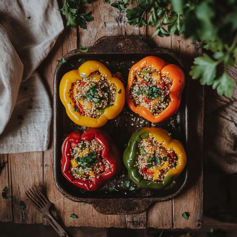 Stuffed Bell Peppers with Quinoa & Veggies