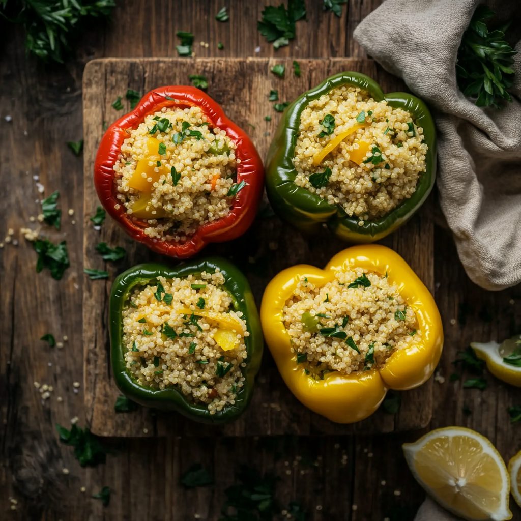 Stuffed Bell Peppers with Quinoa Veggies