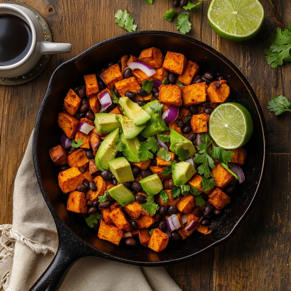 Sweet Potato Hash with Black Beans & Avocado