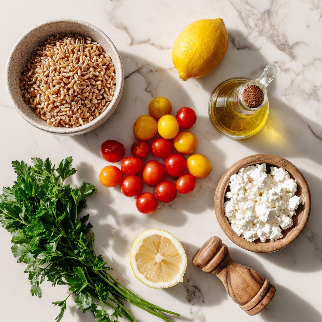 Tomato + Feta Farro Bowl