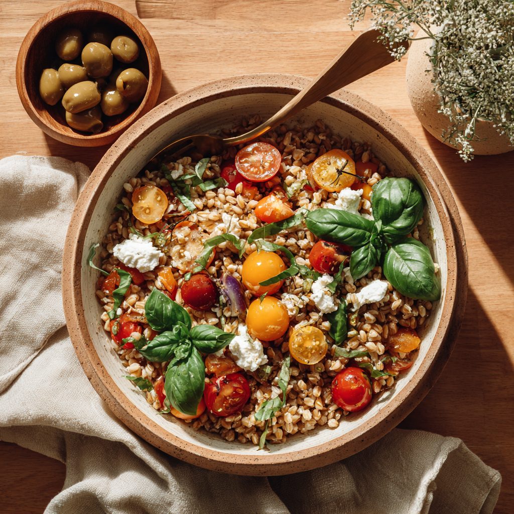 Tomato Feta Farro Bowl