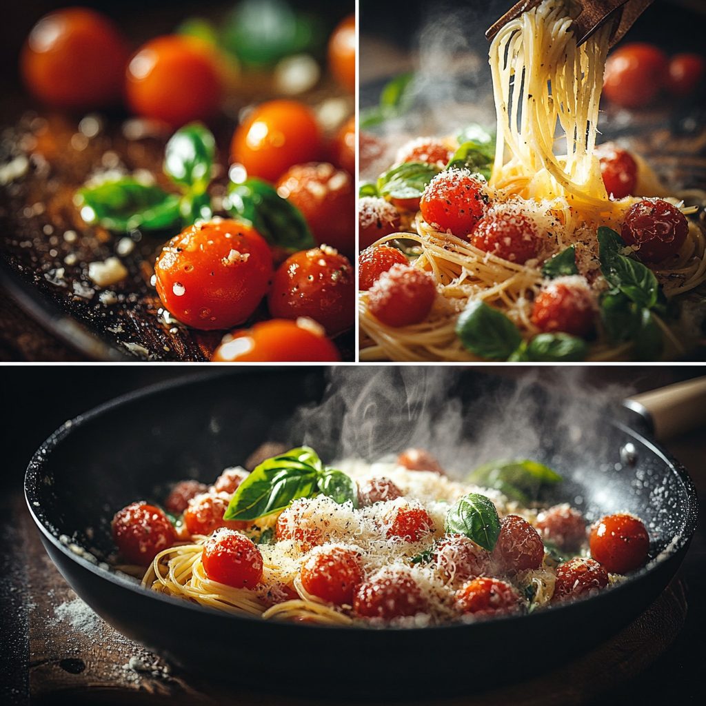 Whole Wheat Spaghetti with Cherry Tomatoes & Basil 4 Whole Wheat Spaghetti with Cherry Tomatoes Basil 3