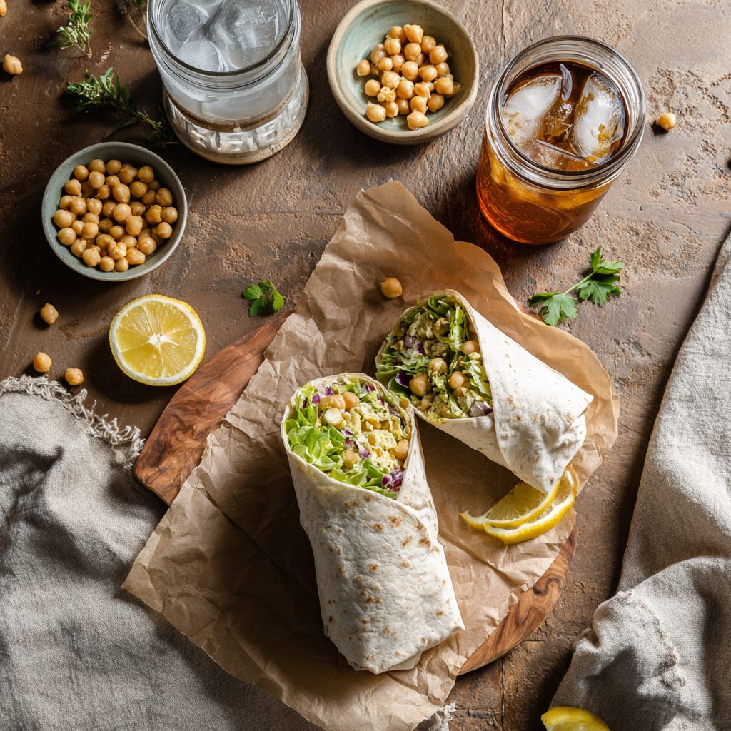 Chickpea Tuna Salad Wrap