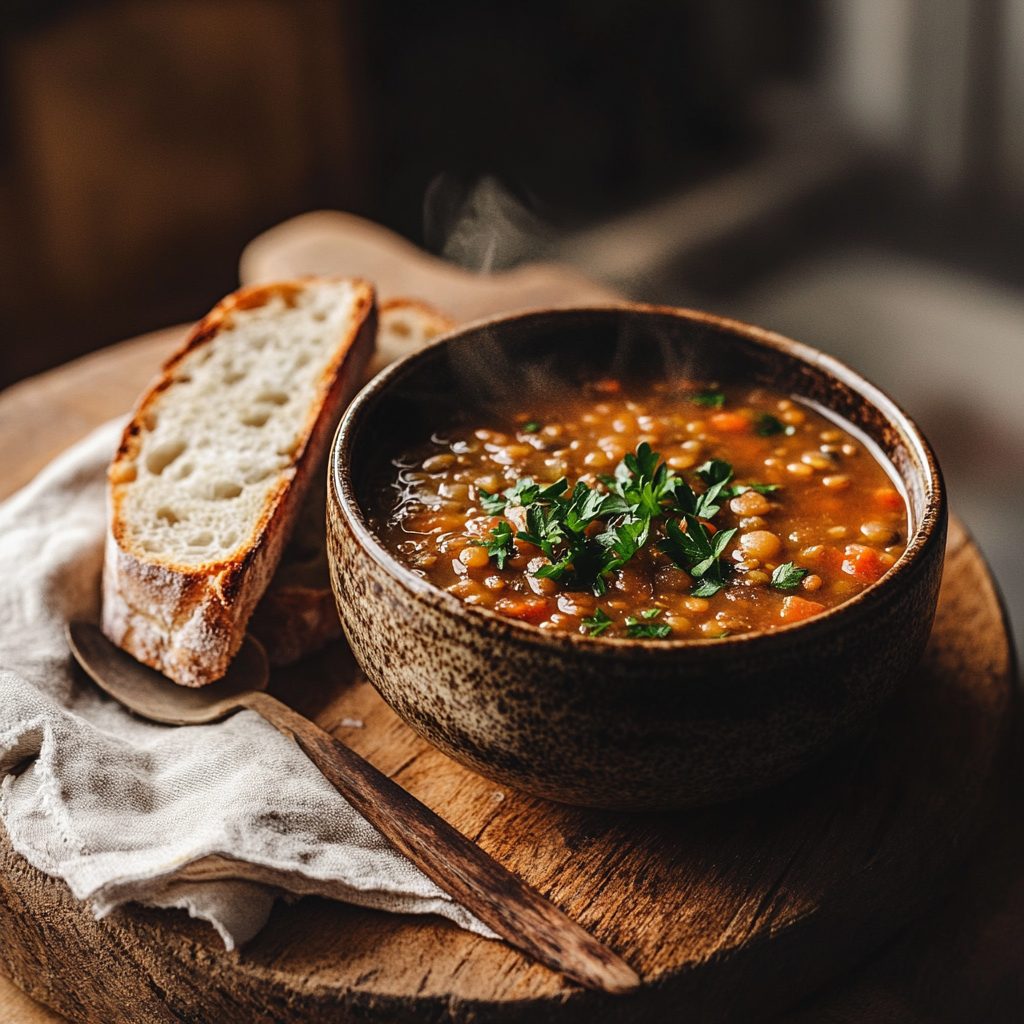 30 Mediterranean Family-Friendly Recipes 5 Lentil Soup with Crusty Bread