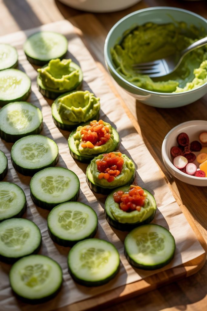 Avocado Toast on Cucumber Slices 2 1