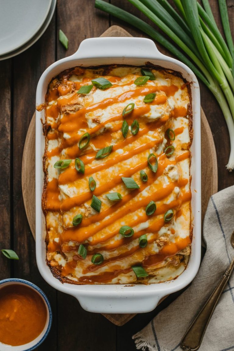 Buffalo Chicken Egg Bake