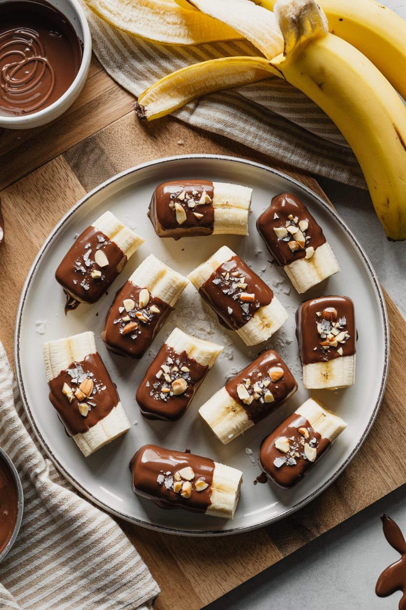 Chocolate-Dipped Frozen Banana Bites