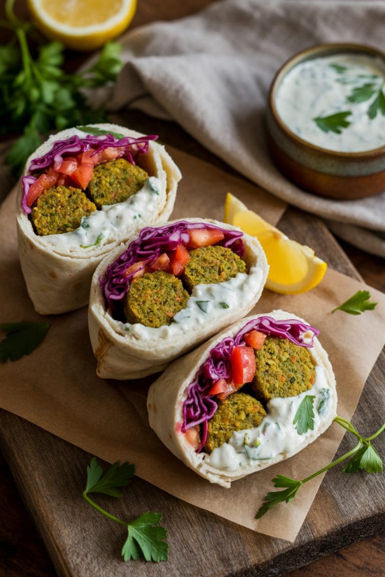 Mini Falafel Wraps with Tzatziki