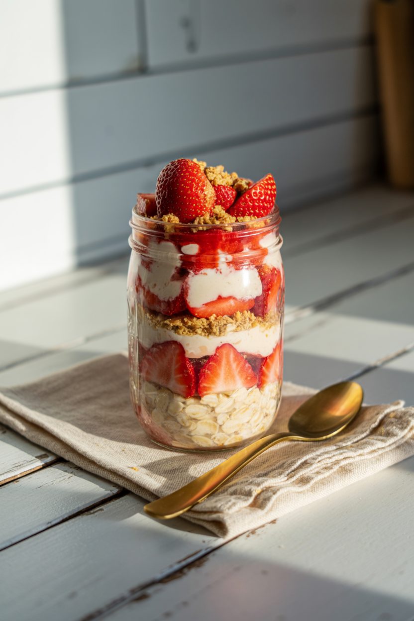Strawberry Cheesecake Overnight Oats