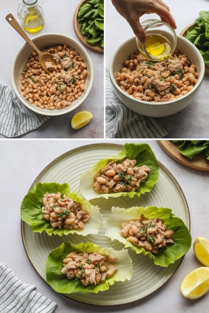Tuna & White Bean Salad Lettuce Cups