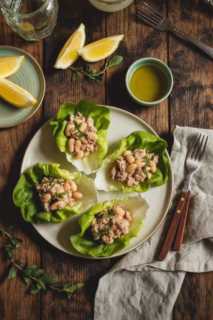 Tuna & White Bean Salad Lettuce Cups