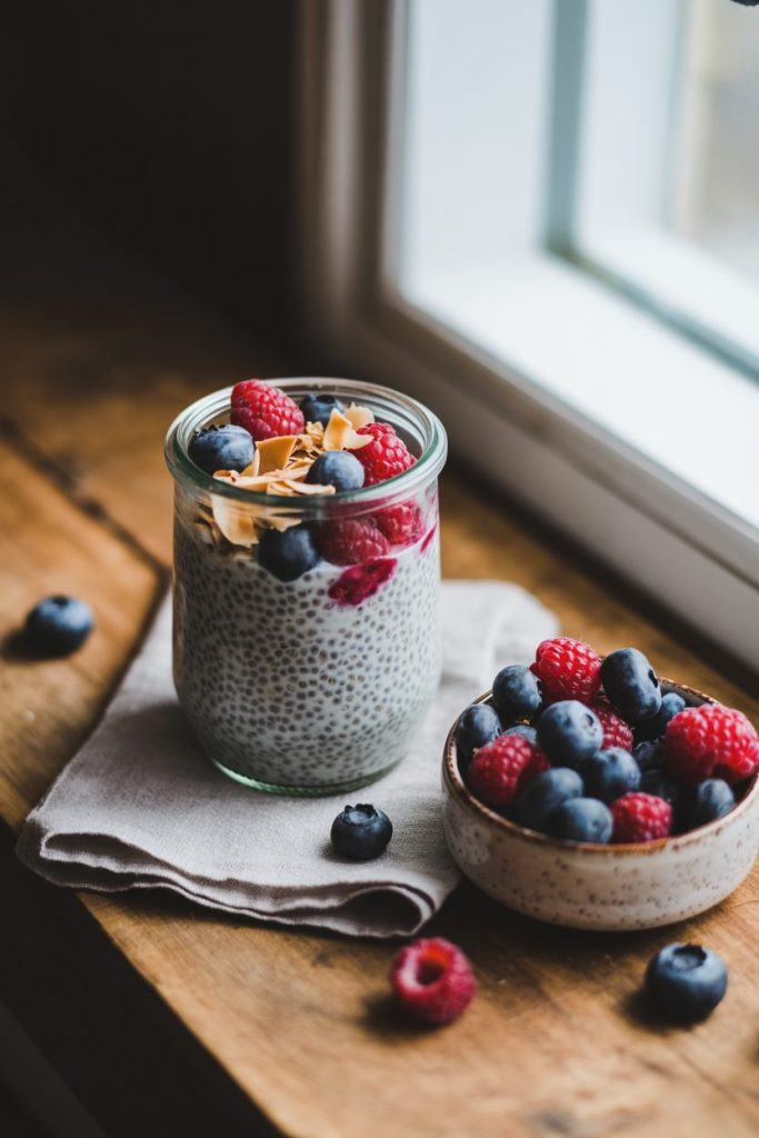Keto Chia Pudding with Coconut Milk & Berries