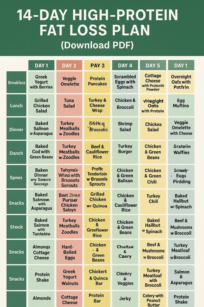 20250925 1528 High Protein Meal Calendar simple compose 01k606kb41ef48ckk9twg71wx5