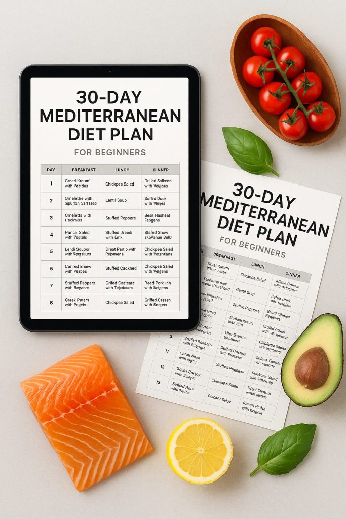 30-Day Mediterranean Diet Plan For Beginners (Download PDF)