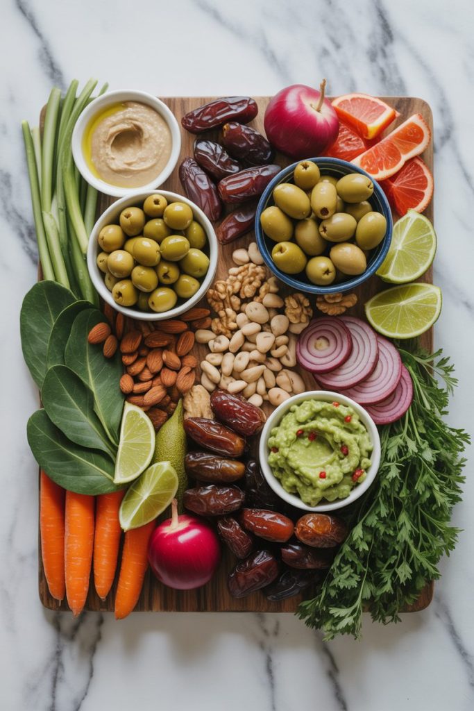 a mediterranean snack board featuring co FwgSVxW6RtSZ6DSXr Wg g U13xbou0RTu wS XqCI39g