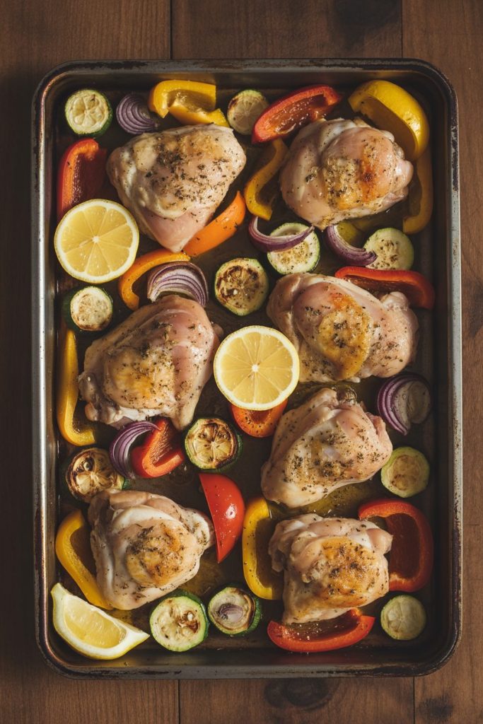 a rustic baking tray filled with roasted NROZrE6WStKg JqCI4kdVA hUck5zjVQgS5kEHvuC ZJg