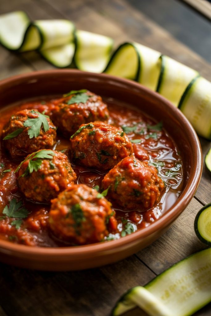 a rustic ceramic bowl of lamb meatballs 4GyEjPYMS4a5gq5EXk2ocw 7iQ7jZKkT8q0lxRwxzqOvw