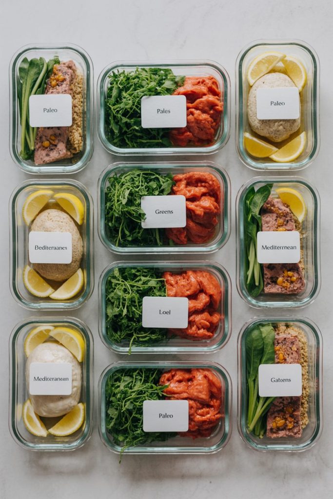 flat lay of neatly prepped paleo mediter nIi99sxT5StHi2886WG7Q IgEtnNq0Q2u5Wx8KsyuRFQ