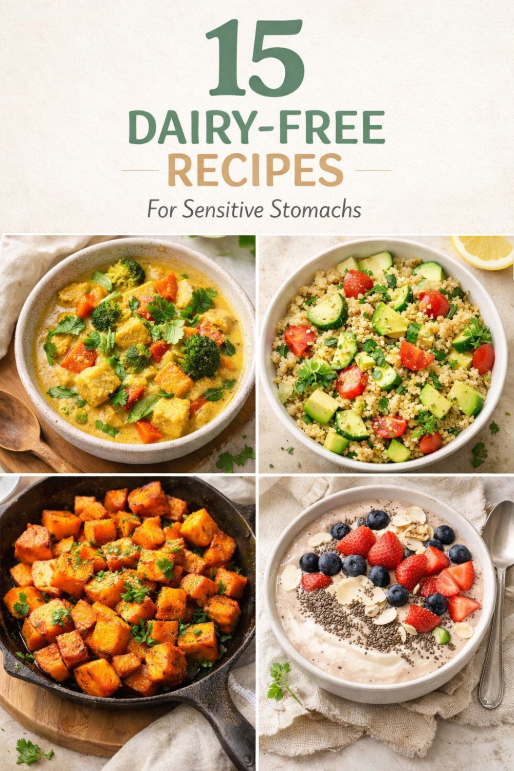 15 Dairy Free Recipes for Sensitive Stomachs