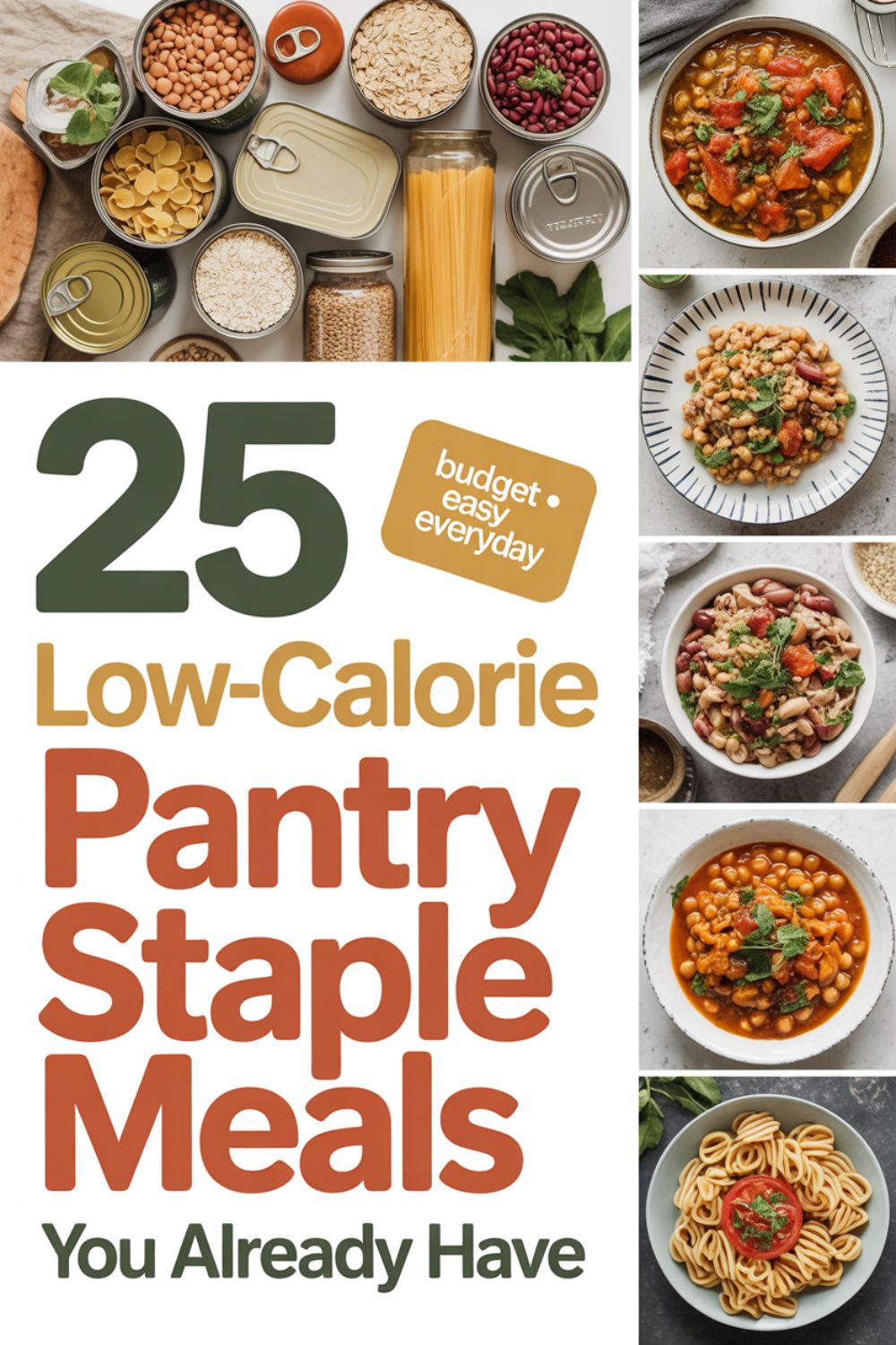25 Low Calorie Meals Using Pantry Staples