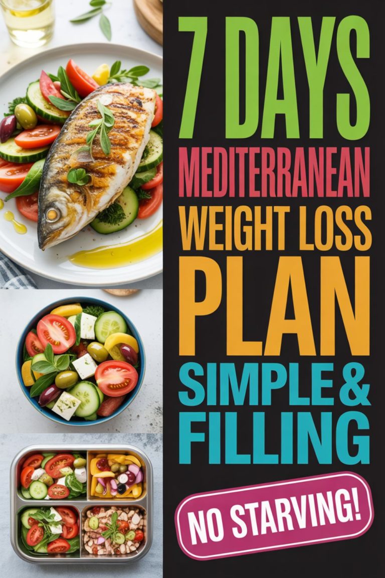 7-Day Mediterranean Diet Plan for Weight Loss (Simple & Filling)