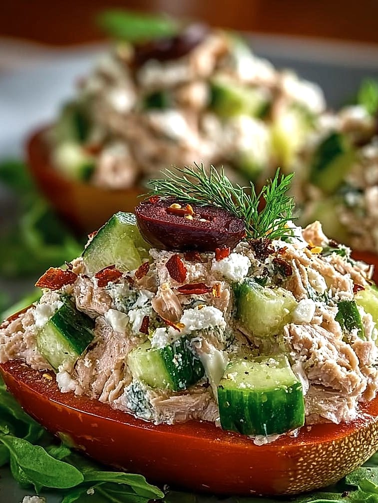 Mediterranean Tuna Stuffed Peppers
