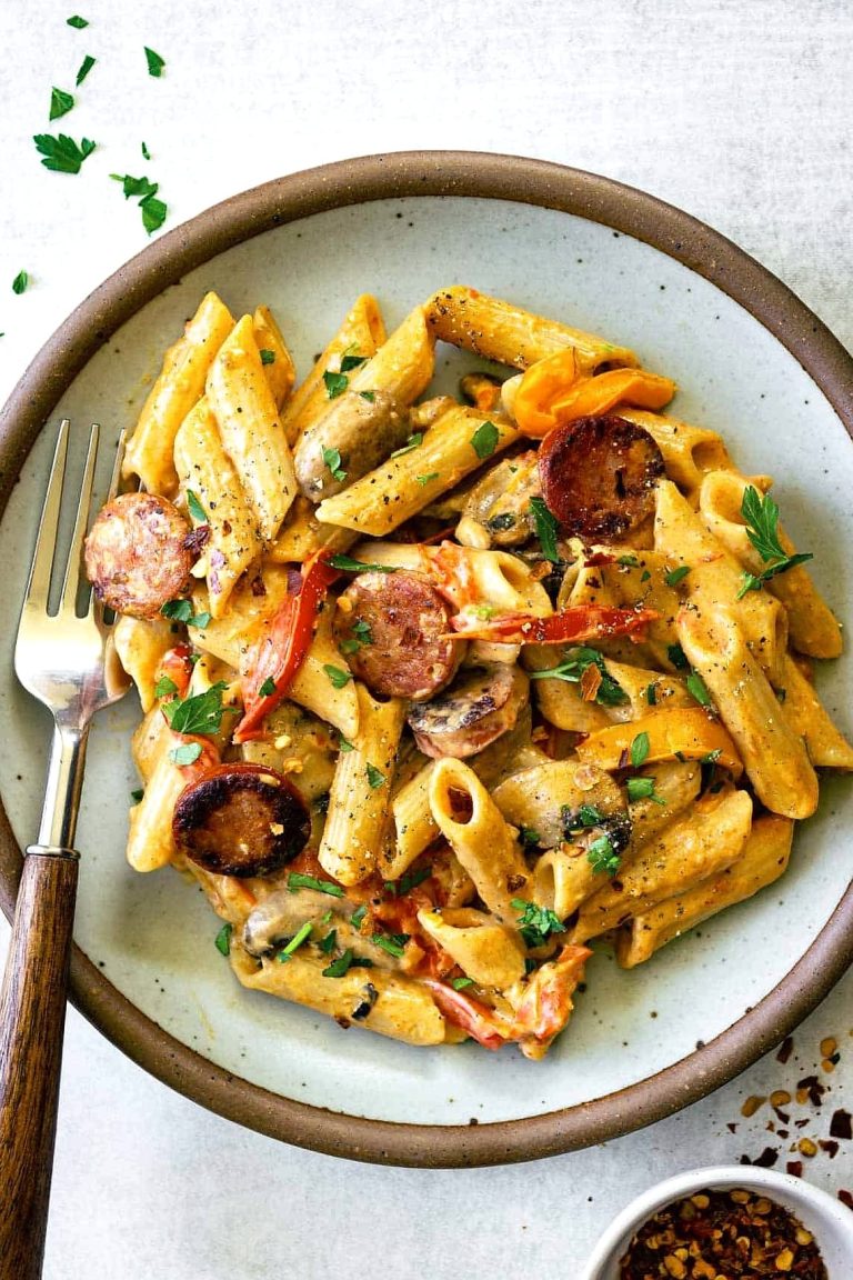 One Pan Creamy Honey Parmesan Sausage and Rice
