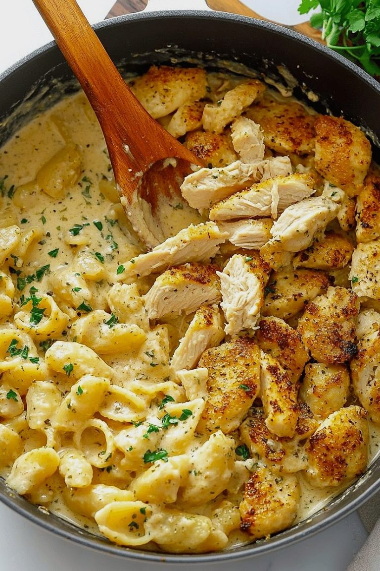 One Pot Creamy Honey BBQ Chicken Pasta
