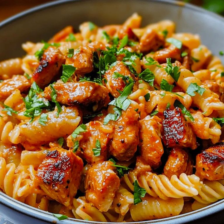 One Pot Creamy Buffalo Cheddar Chicken Sausage Pasta