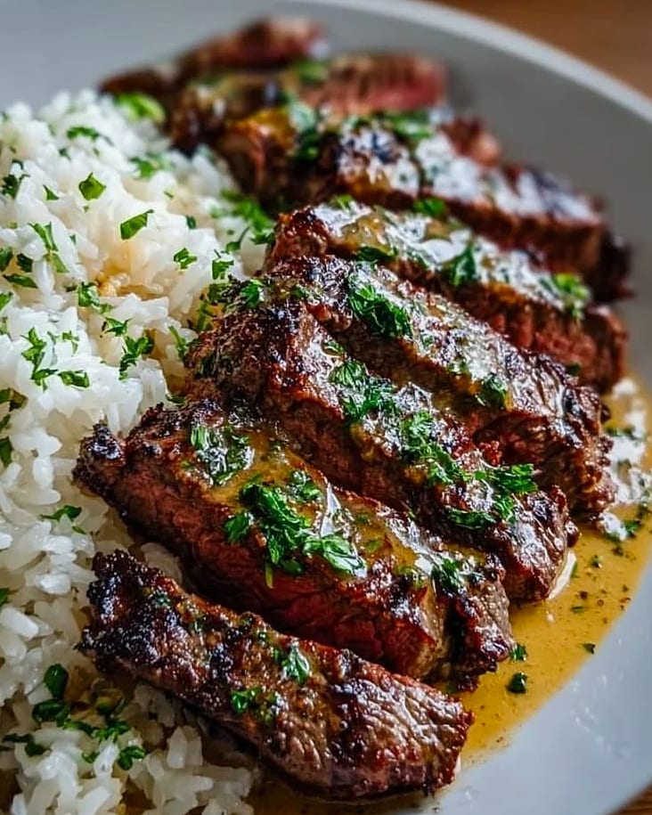 Creamy Cajun Cheddar Steak Rice Skillet